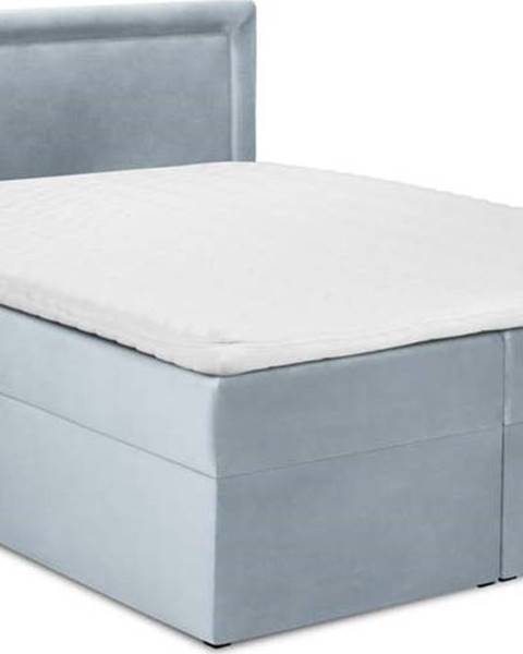 Mazzini Beds Světle modrá boxspring postel s úložným prostorem 160x200 cm Yucca – Mazzini Beds