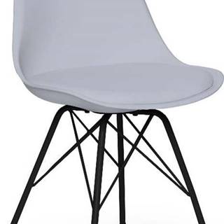 Šedá židle s černým podnožím z kovu Bonami Essentials Eco