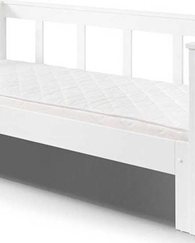 Bílá rozkládací postel z masivního borovicového dřeva Vipack Pino, 200 x 90 cm