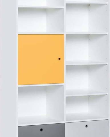 Knihovna se žlutými dvířky z dubového dřeva Vox Concept, 105 x 201,5 cm