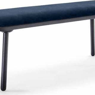 Modro-černá sametová lavice EMKO Naïve, 140 cm