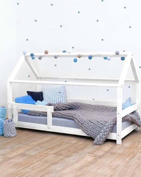 Benlemi Bílá dětská postel s bočnicí ze smrkového dřeva Benlemi Tery, 90 x 190 cm