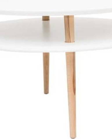 Bílý konferenční stolek s přírodními nohami Ragaba UFO, Ø 70 cm