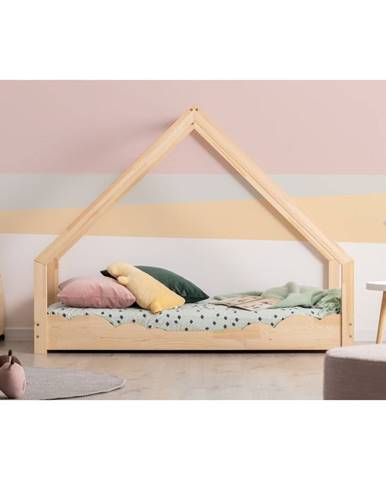 Domečková dětská postel z borovicového dřeva Adeko Loca Dork, 90 x 200 cm