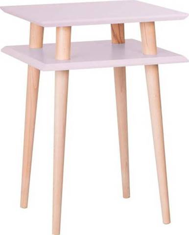 Růžový odkládací stolek Ragaba Square, 43 x 43 cm
