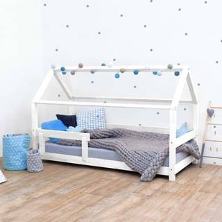 Bílá dětská postel s bočnicí ze smrkového dřeva Benlemi Tery, 90 x 190 cm