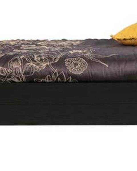 WOOOD Černá jednolůžková postel z borovicového dřeva WOOOD Dennis, 90 x 200 cm
