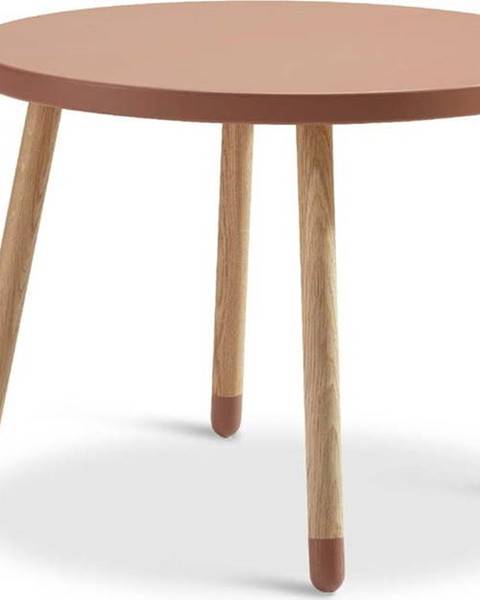 Flexa Růžový dětský stolek Flexa Dots, ø 60 cm