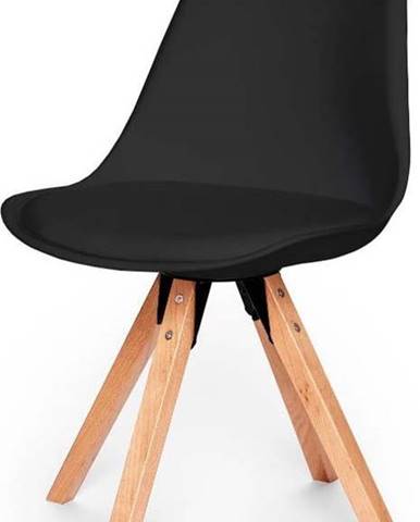 Sada 2 černých židlí s podnožím z bukového dřeva Bonami Essentials Gina