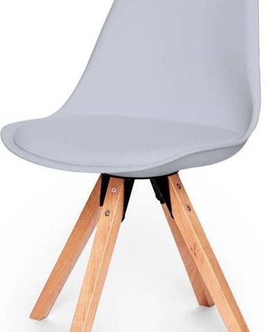 Sada 2 šedých židlí s podnožím z bukového dřeva Bonami Essentials Gina