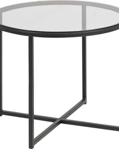 Actona Odkládací stolek se skleněnou deskou Actona Cross, ⌀ 55 cm