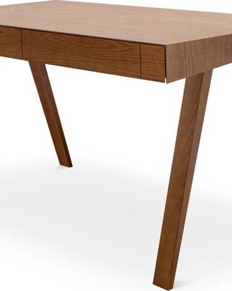 Emko Hnědý psací stůl s nohami z jasanového dřeva EMKO 4.9, 140 x 70 cm