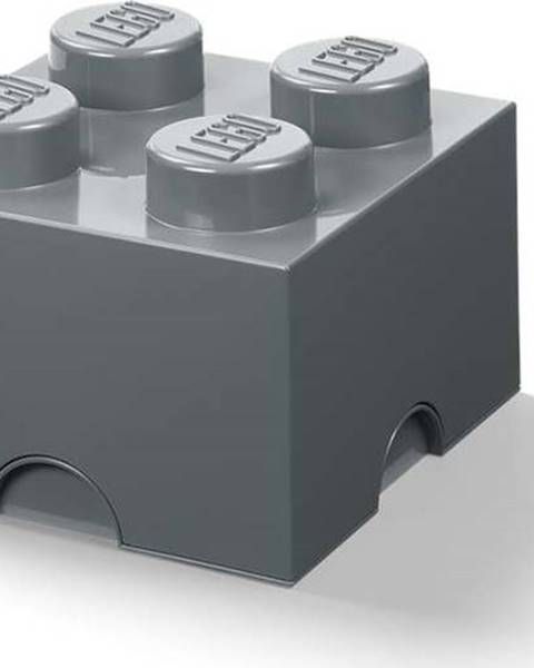 LEGO Dětský tmavě šedý úložný box LEGO® Square