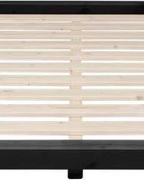Karup Design Postel z borovicového dřeva v černé barvě Karup Design Dock, 160 x 200 cm