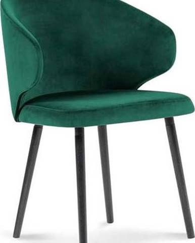 Lahvově zelená jídelní židle se sametovým potahem Windsor & Co Sofas Nemesis