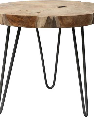 Odkládací stolek s deskou z teakového dřeva HSM collection Helen, ⌀ 55 cm