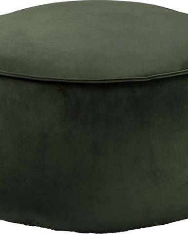 Tmavě zelený sametový puf Actona Mie, ⌀ 60 cm