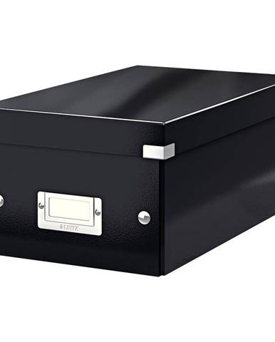 Černá úložná krabice s víkem Leitz DVD Disc, délka 35 cm