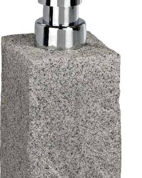 WENKO Šedý dávkovač mýdla Wenko Granite, 210 ml