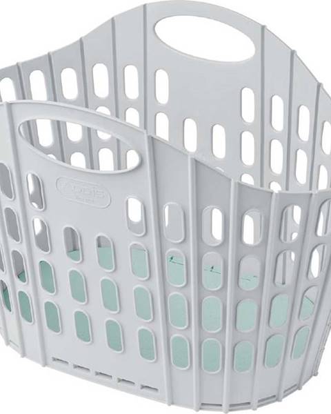 Addis Šedo-zelený složitelný koš na prádlo Addis Flat Folding Laundry Basket