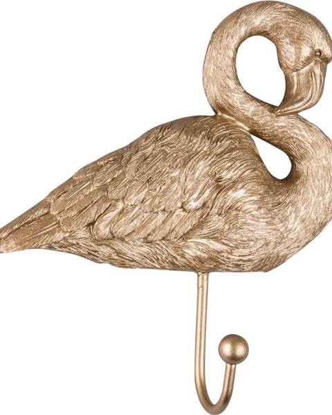 Leitmotiv Věšák ve zlaté barvě Leitmotiv Flamingo
