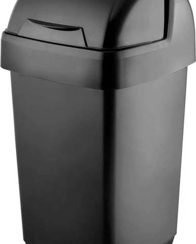 Černý odpadkový koš Addis Roll Top, 22,5 x 23 x 42,5 cm