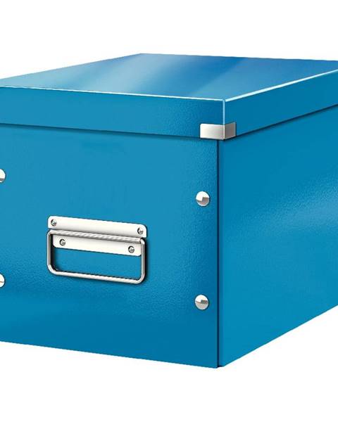 Leitz Modrý kartonový úložný box s víkem Click&Store - Leitz