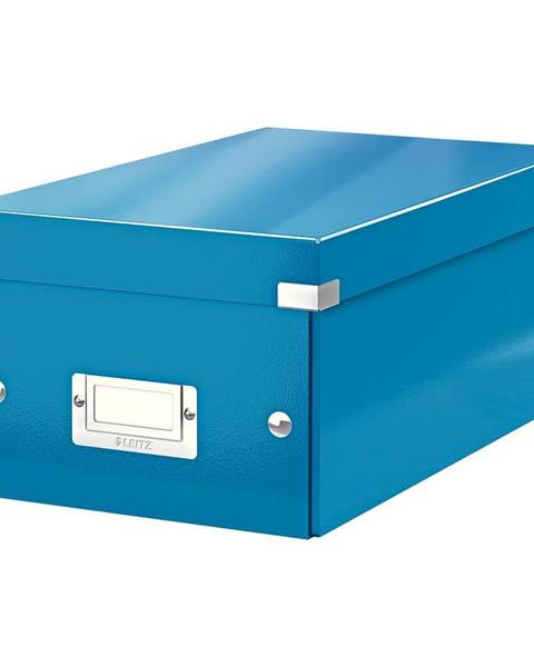 Leitz Modrý kartonový úložný box s víkem Click&Store - Leitz