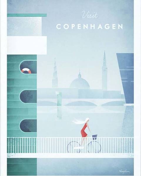 Travelposter Plakát Travelposter Copenhagen, 50 x 70 cm