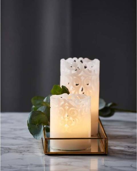 Best Season Bílá vosková LED svíčka Star Trading Clary, výška 15 cm