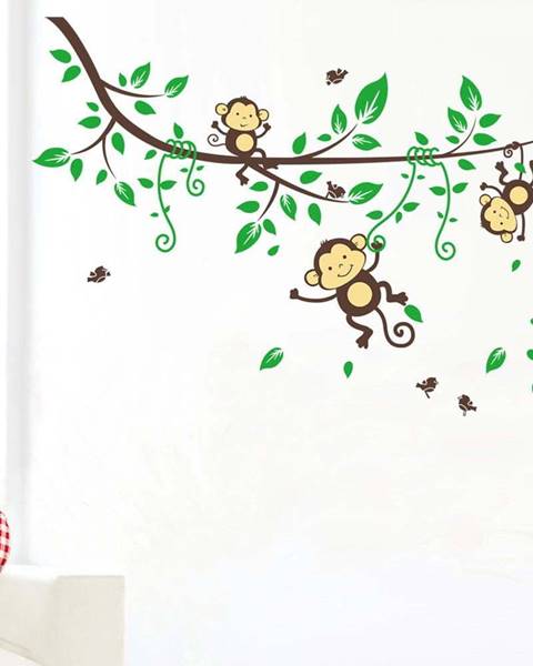 Nástěnná samolepka Ambiance Monkeys on Tree