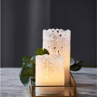Bílá vosková LED svíčka Star Trading Clary, výška 15 cm