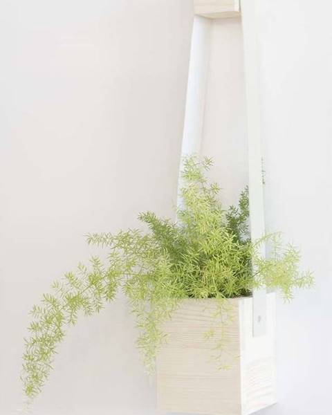 Surdic Bílý květináč z jedlového dřeva Surdic Colgantes, 17 x 62 cm