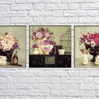 Sada 3 obrazů Tablo Center Vases