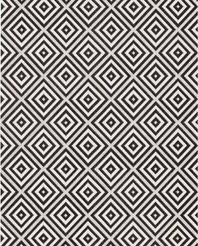 Černo-bílý venkovní koberec NORTHRUGS Karo, 80 x 150 cm