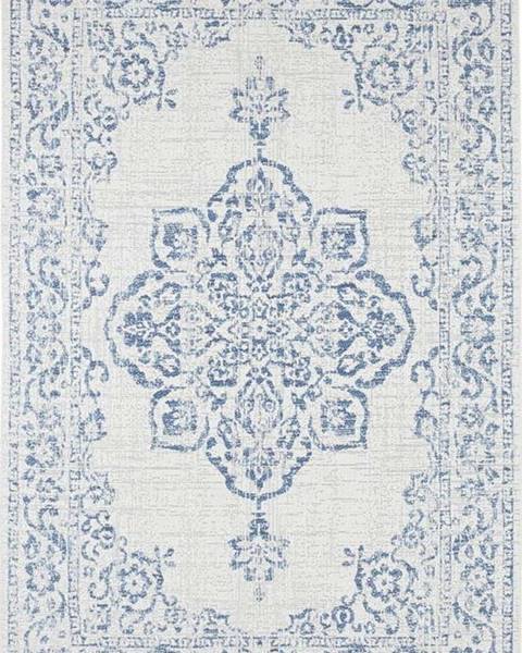 Bougari Modro-krémový venkovní koberec NORTHRUGS Tilos, 120 x 170 cm
