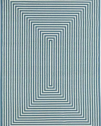 Modrý venkovní koberec Floorita Braid, 133 x 190 cm
