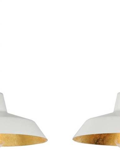 Bílé dvouramenné závěsné svítidlo s detaily ve zlaté barvě Bulb Attack Cinco