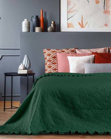 Zelený přehoz přes postel AmeliaHome Tilia, 240 x 220 cm