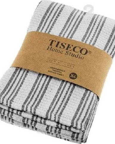 Sada 4 šedých bavlněných utěrek Tiseco Home Studio, 50 x 70 cm