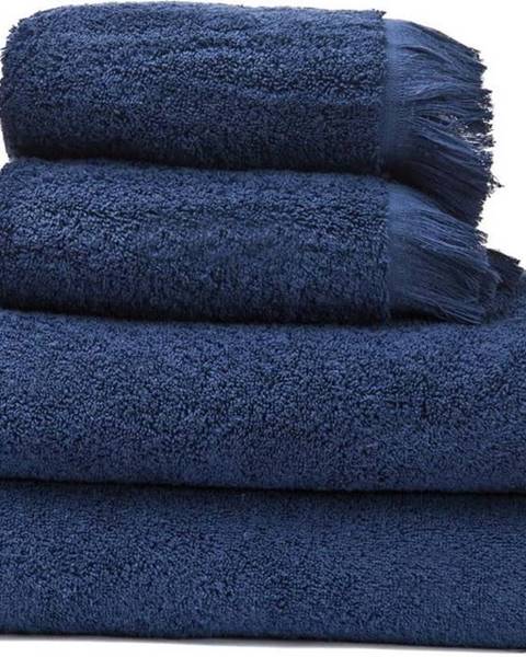 Bonami Sada 2 námořnicky modrých ručníků a 2 osušek ze 100% bavlny Bonami Selection, 50 x 90 + 70 x 140 cm