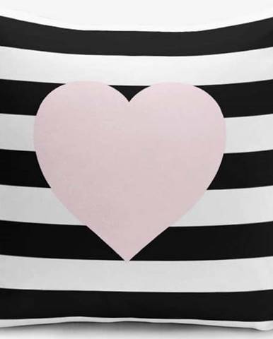 Povlak na polštář s příměsí bavlny Minimalist Cushion Covers Striped Pink, 45 x 45 cm