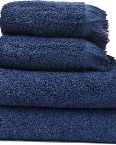 Sada 2 námořnicky modrých ručníků a 2 osušek ze 100% bavlny Bonami Selection, 50 x 90 + 70 x 140 cm