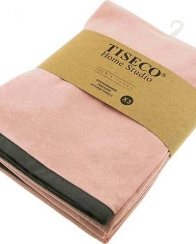 Sada 3 růžových bavlněných utěrek Tiseco Home Studio, 50 x 70 cm