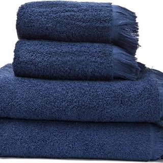 Sada 2 námořnicky modrých ručníků a 2 osušek ze 100% bavlny Bonami Selection, 50 x 90 + 70 x 140 cm