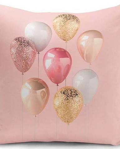 Povlak na polštář Minimalist Cushion Covers Balloons With Pink BG, 45 x 45 cm