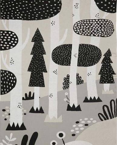 Černo-šedý dětský bavlněný přehoz přes postel Södahl Magic Forest, 100 x 150 cm