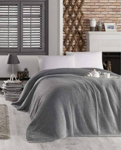Šedý přehoz přes postel s příměsí bavlny Homemania Decor Silvi, 220 x 240 cm