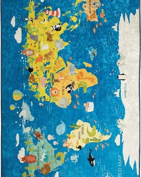 Bonami Dětský koberec World Map, 100 x 160 cm