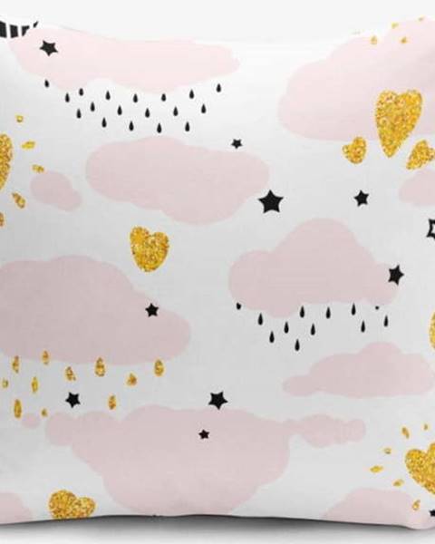 Minimalist Cushion Covers Povlak na polštář s příměsí bavlny Minimalist Cushion Covers Pink Clouds Modern, 45 x 45 cm